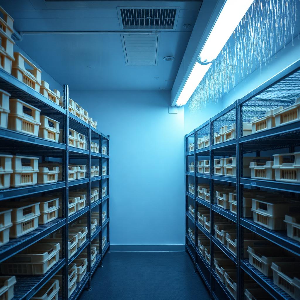 Commercial Refrigeration Installations London — Walk-in cold room interior with stainless shelving and evaporator unit