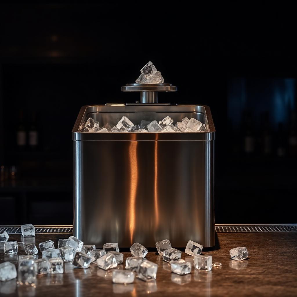 Commercial Ice Machine Installations London — Commercial modular ice machine producing cube ice in a back-of-house kitchen